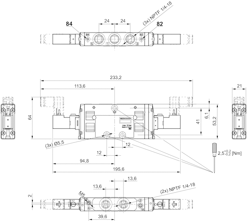Aventics 5/3-пневмораспределитель, Cерия TC15 - дюйм - R422101272 Cерия TC15 - дюйм - R422101295