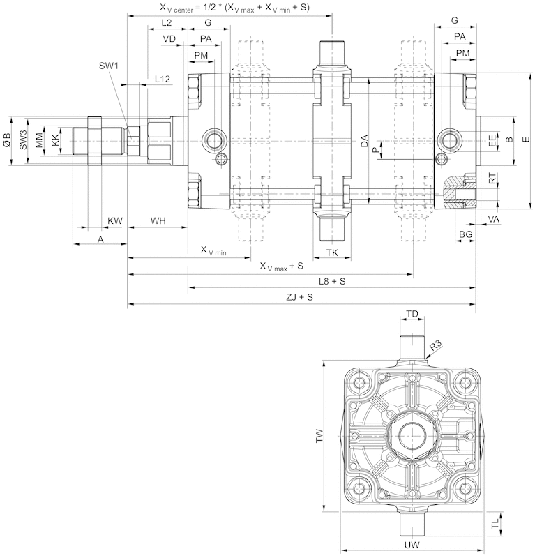 Aventics Цилиндр на стяжках ISO 15552, Cерия ITS - R480627331 Cерия ITS - R480633348